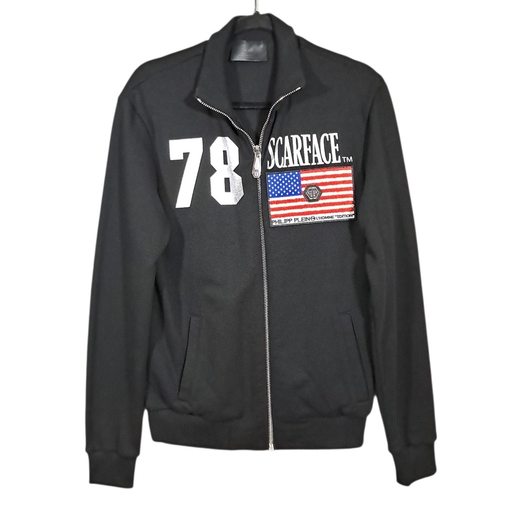 Philipp‎ Plein Scarface Jacket Mes Medium Al Pacino Black Full Zip Streetwear